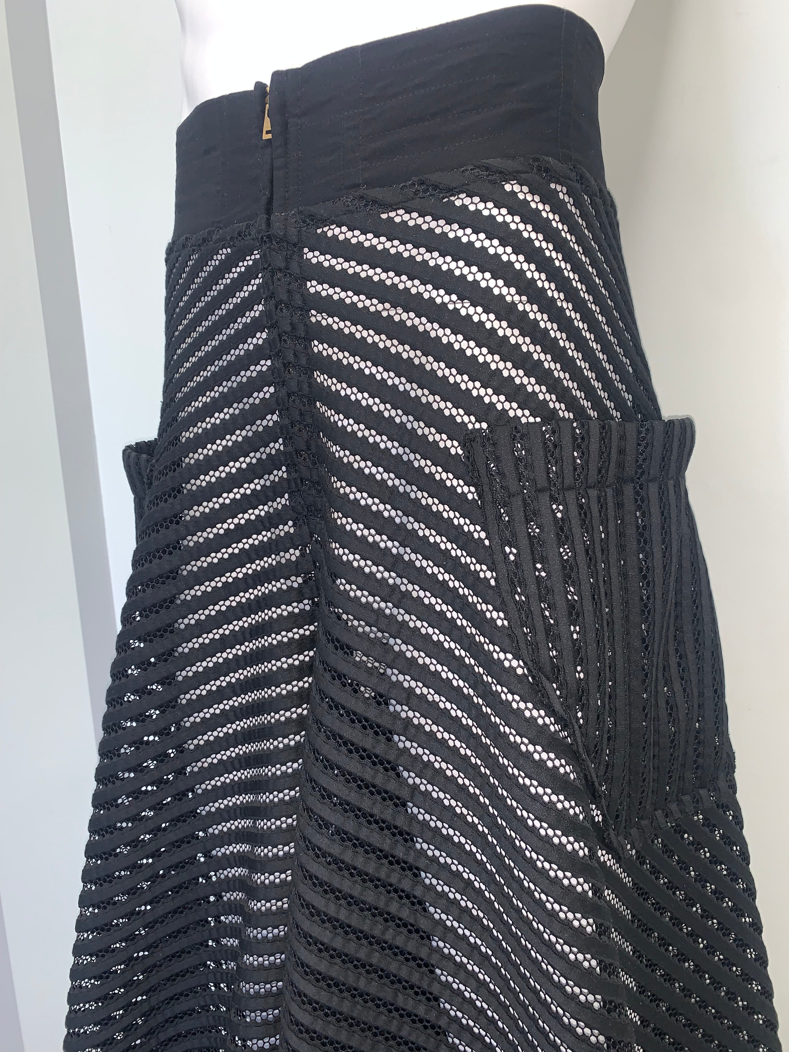 DRAMATIC BLACK WIDE LEG MESH Pants