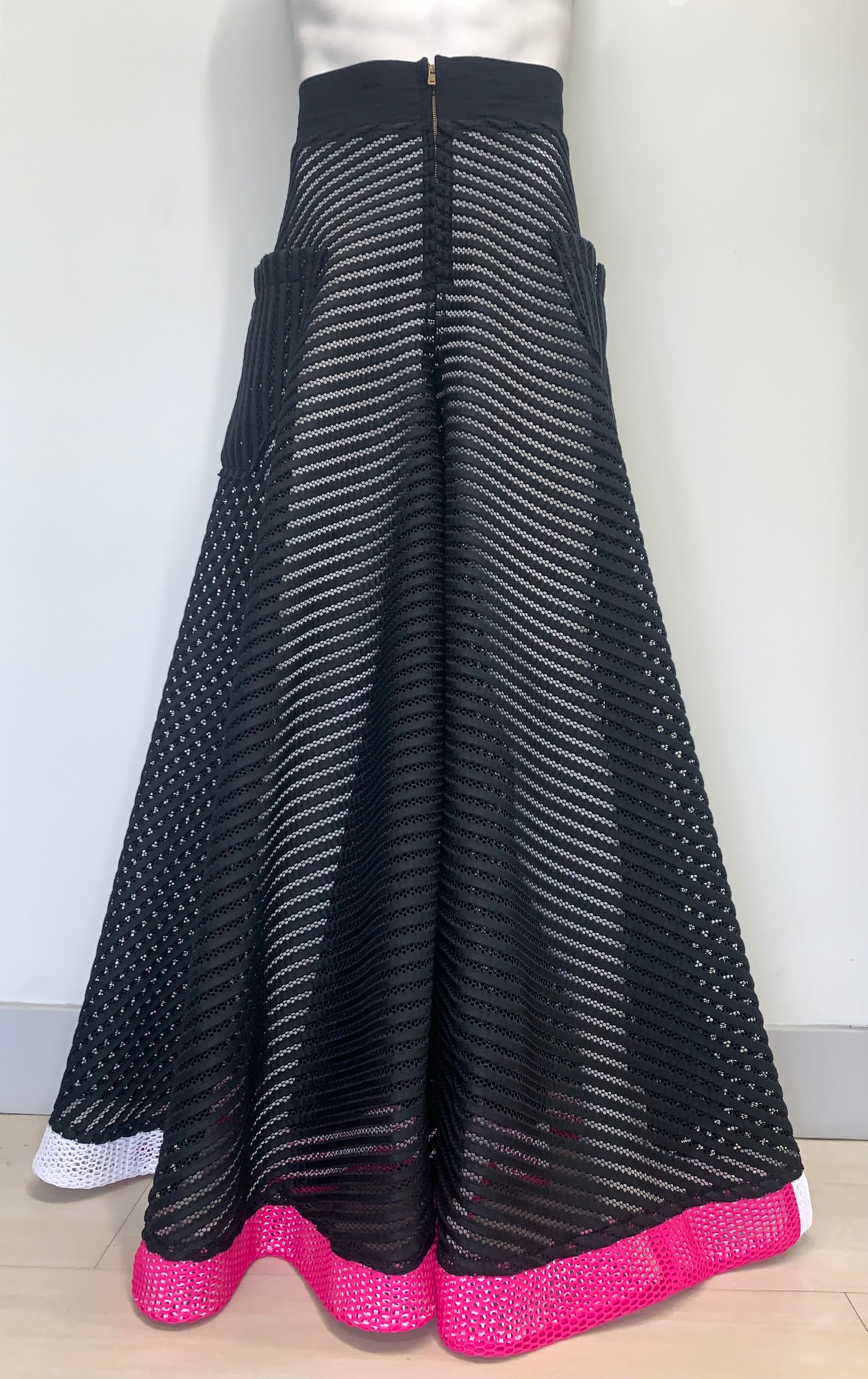 DRAMATIC BLACK WIDE LEG MESH Pants