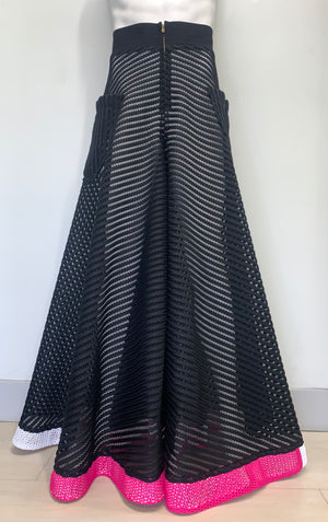 DRAMATIC BLACK WIDE LEG MESH Pants