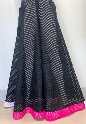 DRAMATIC BLACK WIDE LEG MESH Pants