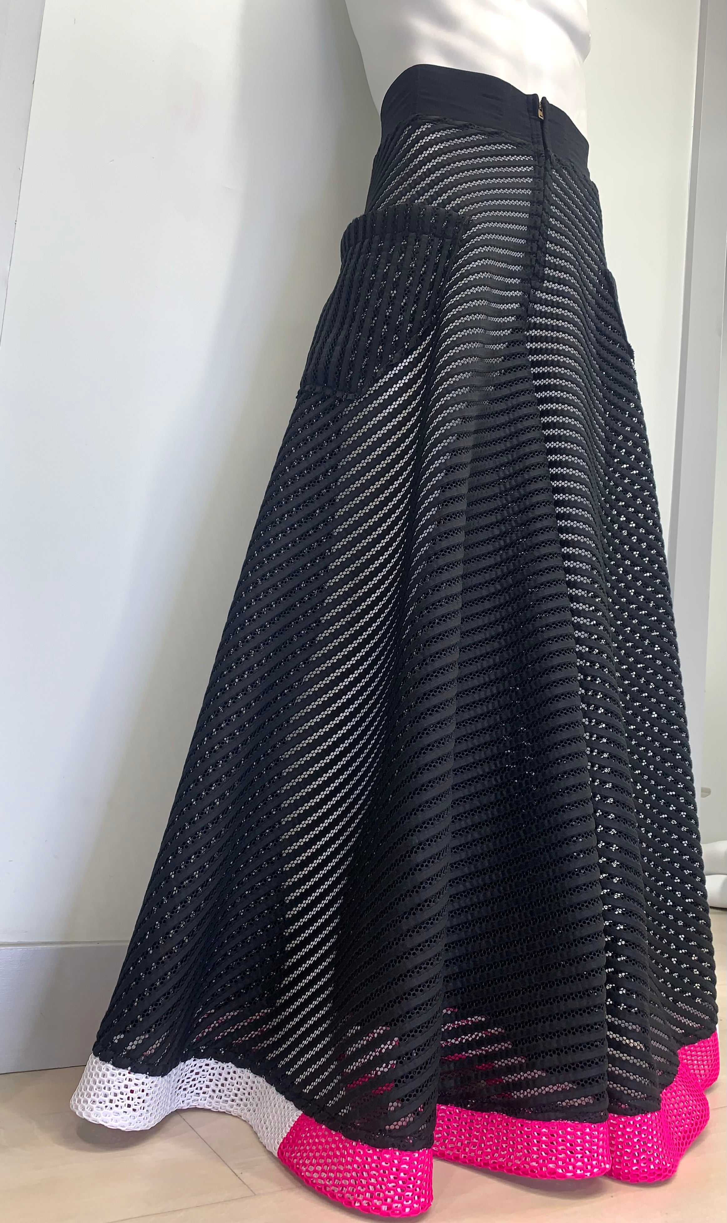 DRAMATIC BLACK WIDE LEG MESH Pants