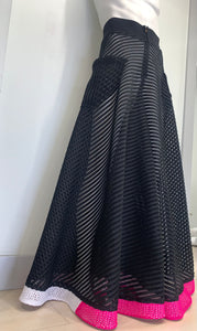 DRAMATIC BLACK WIDE LEG MESH Pants
