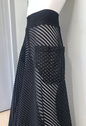 DRAMATIC BLACK WIDE LEG MESH Pants