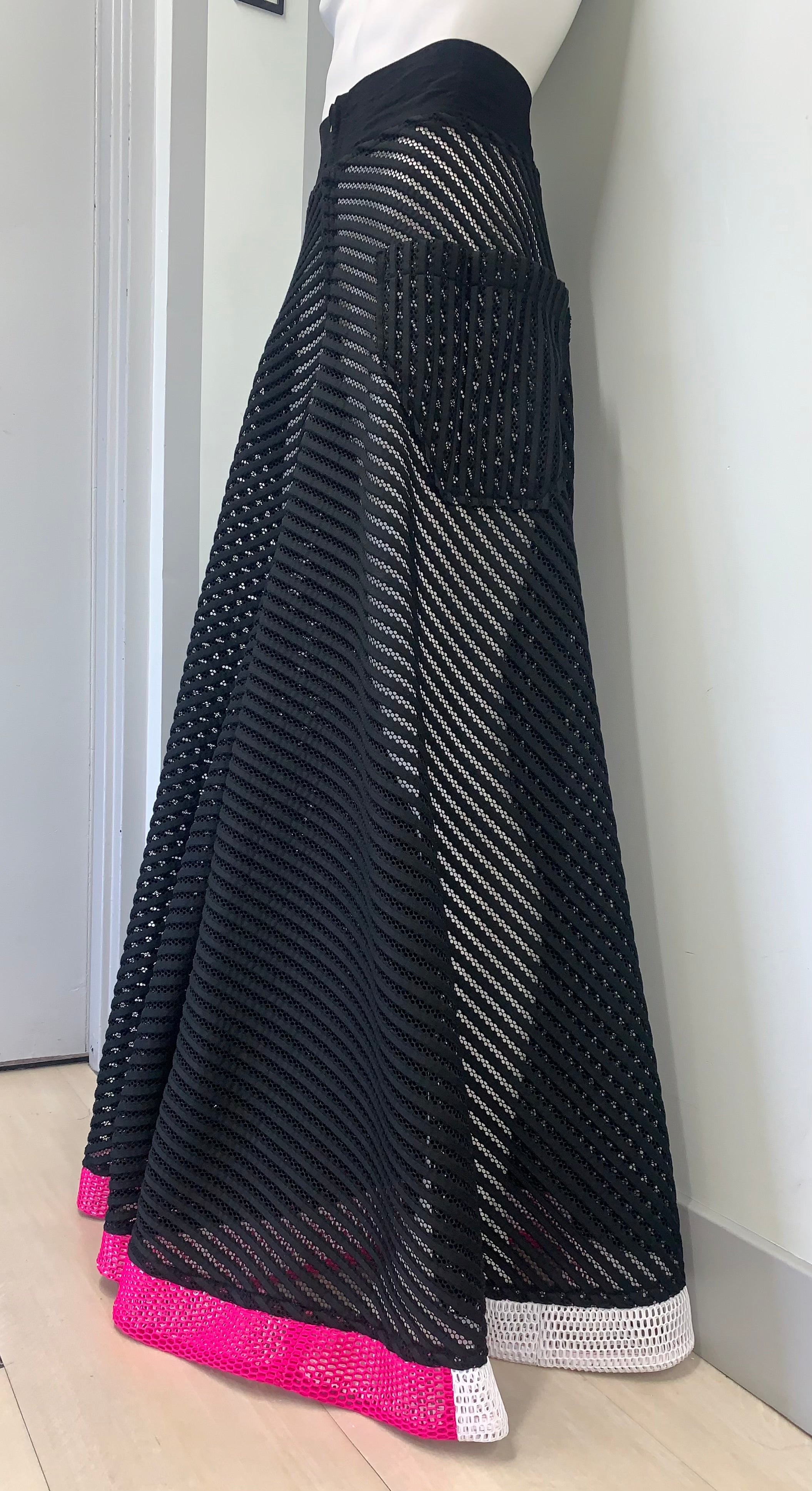 DRAMATIC BLACK WIDE LEG MESH Pants