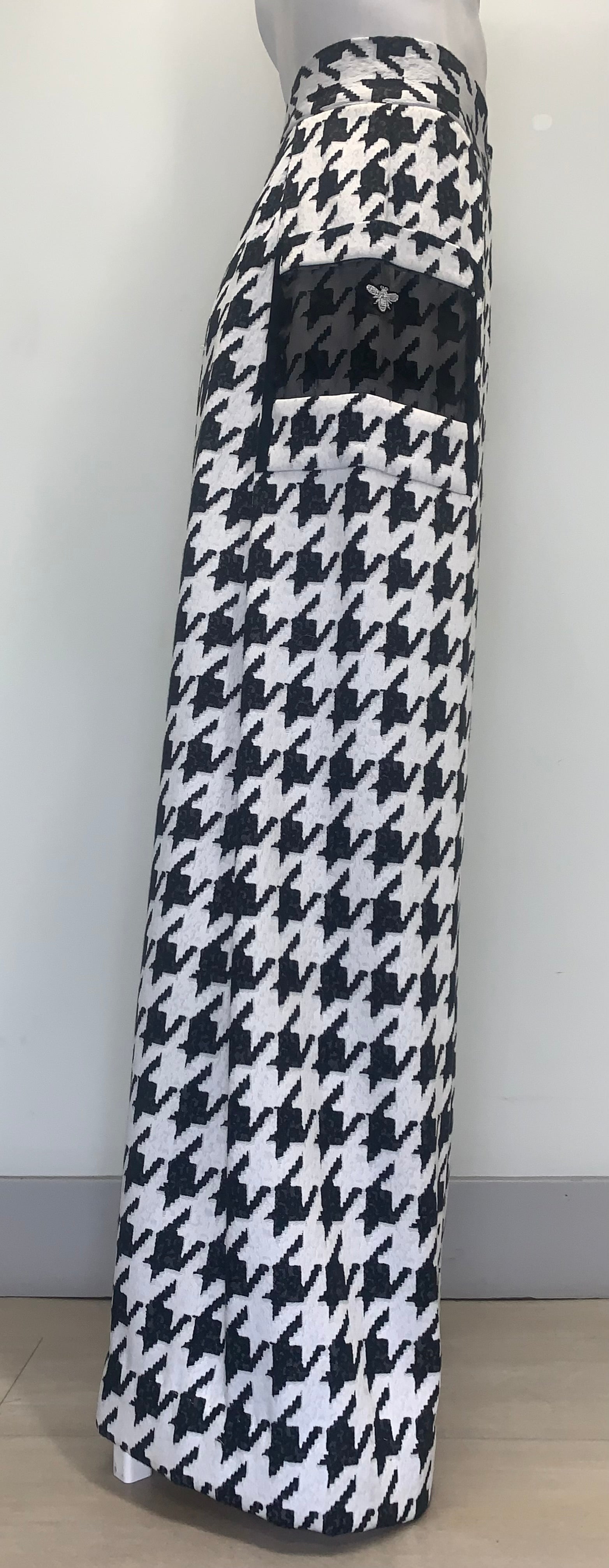 BLACK AND WHITE HOUNDSTOOTH WIDE LEG Pants