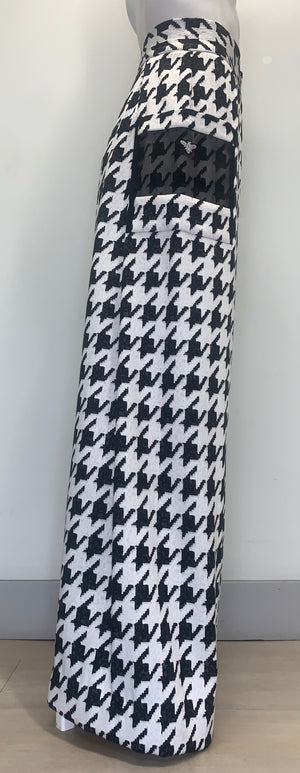 BLACK AND WHITE HOUNDSTOOTH WIDE LEG Pants