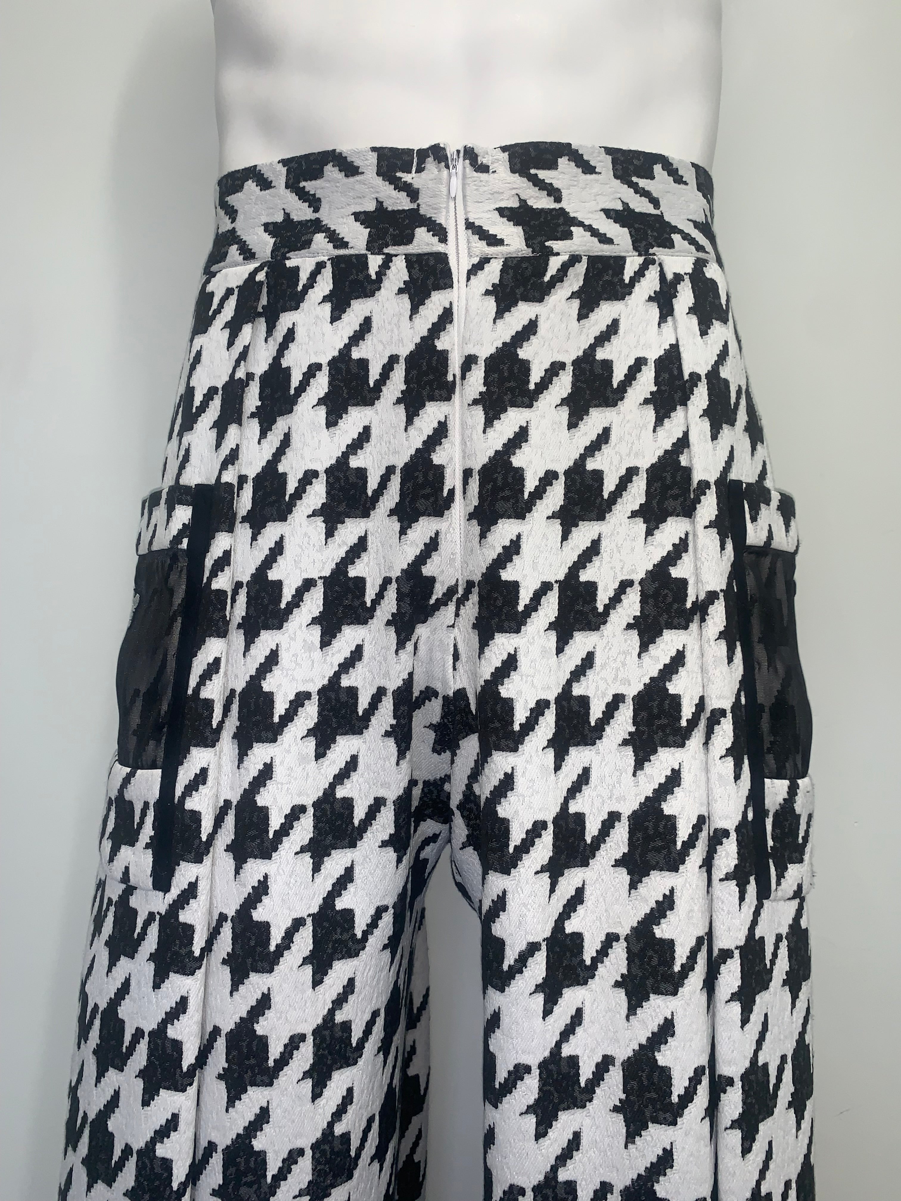 BLACK AND WHITE HOUNDSTOOTH WIDE LEG Pants