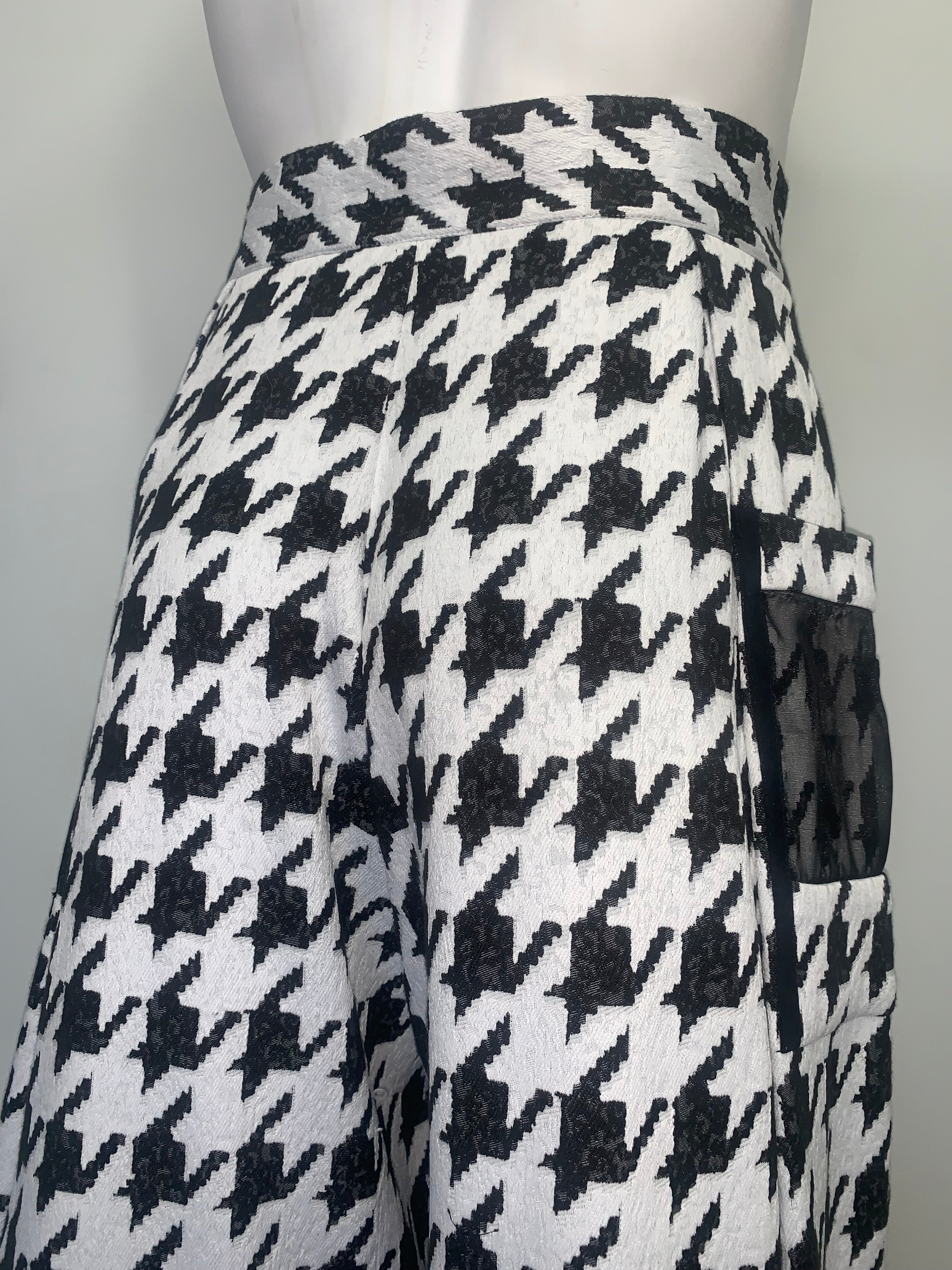 BLACK AND WHITE HOUNDSTOOTH WIDE LEG Pants
