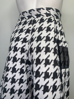 BLACK AND WHITE HOUNDSTOOTH WIDE LEG Pants